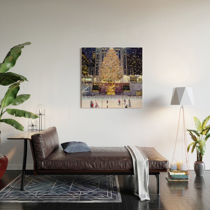 Rockefeller Center Christmas Tree New York City Wood Wall Art Gallery Image 2
