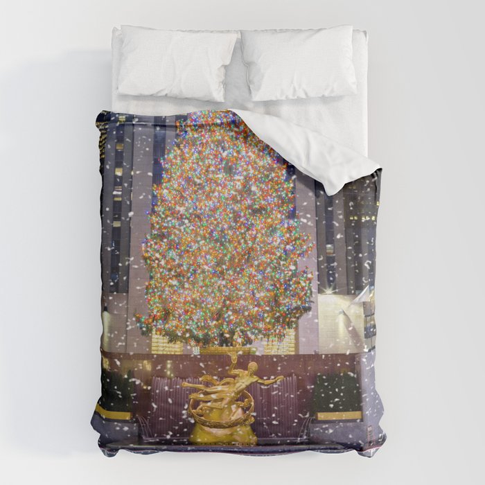 Rockefeller Center Christmas Tree New York City Duvet Cover Gallery Image 6