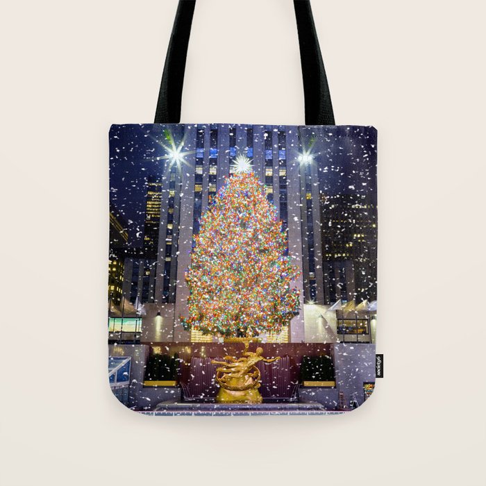 Rockefeller Center Christmas Tree New York City Tote Bag Gallery Image 1