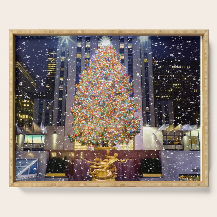 Rockefeller Center Christmas Tree New York City Serving Tray Gallery Image 1