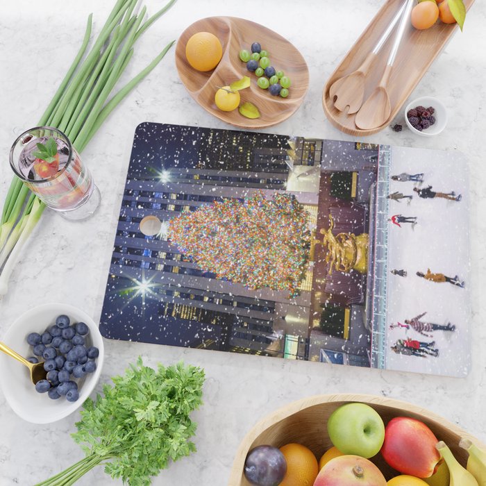 Rockefeller Center Christmas Tree New York City Cutting Board Gallery Image 2