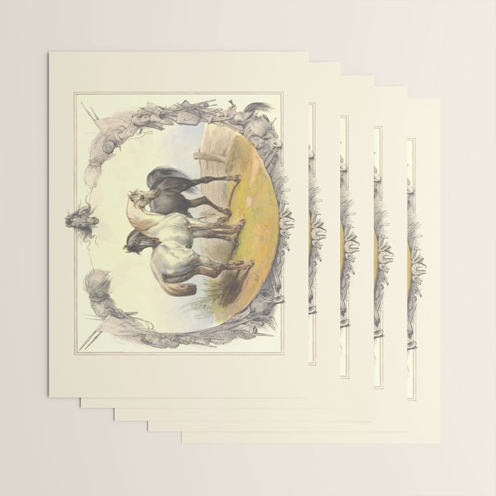 Arabian Horses - Equine Theme Vintage Illustration Wrapping Paper Gallery Image 3