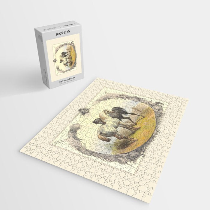 Arabian Horses - Equine Theme Vintage Illustration Jigsaw Puzzle Gallery Image 2
