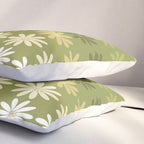 Ombre Abstract Daisies on Olive Green Pillow Sham Gallery Image 3