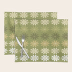 Ombre Abstract Daisies on Olive Green Placemat Gallery Image 1