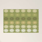 Ombre Abstract Daisies on Olive Green Welcome Mat Gallery Image 1