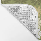 Ombre Abstract Daisies on Olive Green Bath Mat Gallery Image 2