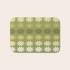 Ombre Abstract Daisies on Olive Green Bath Mat Gallery Image 1