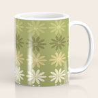 Ombre Abstract Daisies on Olive Green Coffee Mug Gallery Image 1