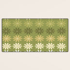 Ombre Abstract Daisies on Olive Green Desk Mat Gallery Image 3