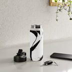 Brushstroke 6: a minimal, abstract, black and white piece Water Bottle Gallery Image 5