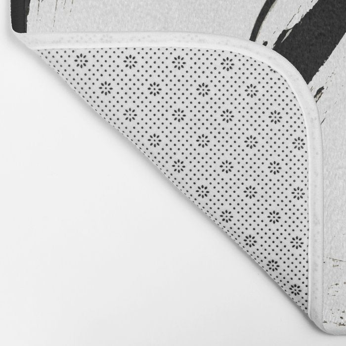 Brushstroke 6: a minimal, abstract, black and white piece Bath Mat Gallery Image 2