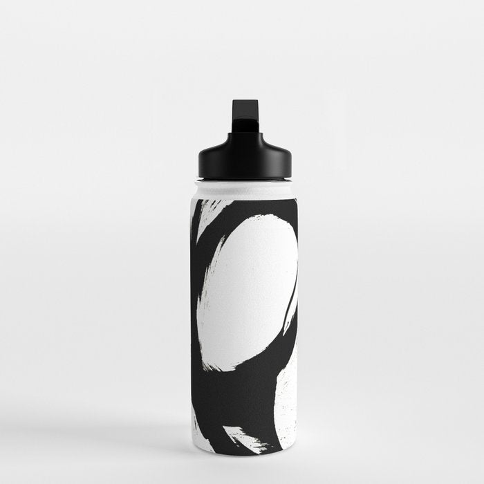 Brushstroke 6: a minimal, abstract, black and white piece Water Bottle Gallery Image 3