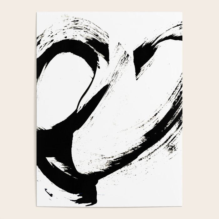Brushstroke 6: a minimal, abstract, black and white piece Poster Gallery Image 4