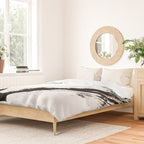 Brushstroke 6: a minimal, abstract, black and white piece Duvet Cover Gallery Image 2