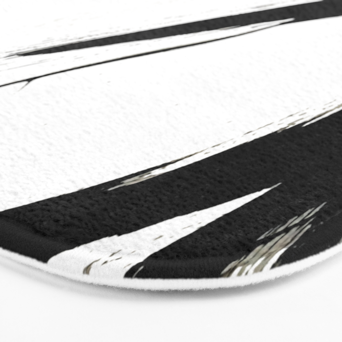 Brushstroke 6: a minimal, abstract, black and white piece Bath Mat Gallery Image 3