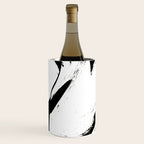 Brushstroke 6: a minimal, abstract, black and white piece Wine Chiller Gallery Image 1