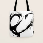 Brushstroke 6: a minimal, abstract, black and white piece Tote Bag Gallery Image 1