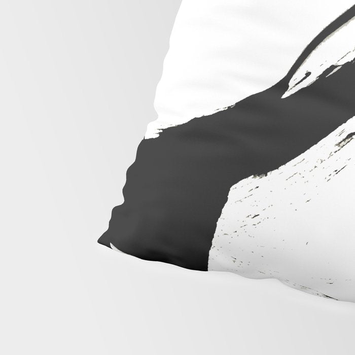 Brushstroke 6: a minimal, abstract, black and white piece Pillow Sham Gallery Image 4