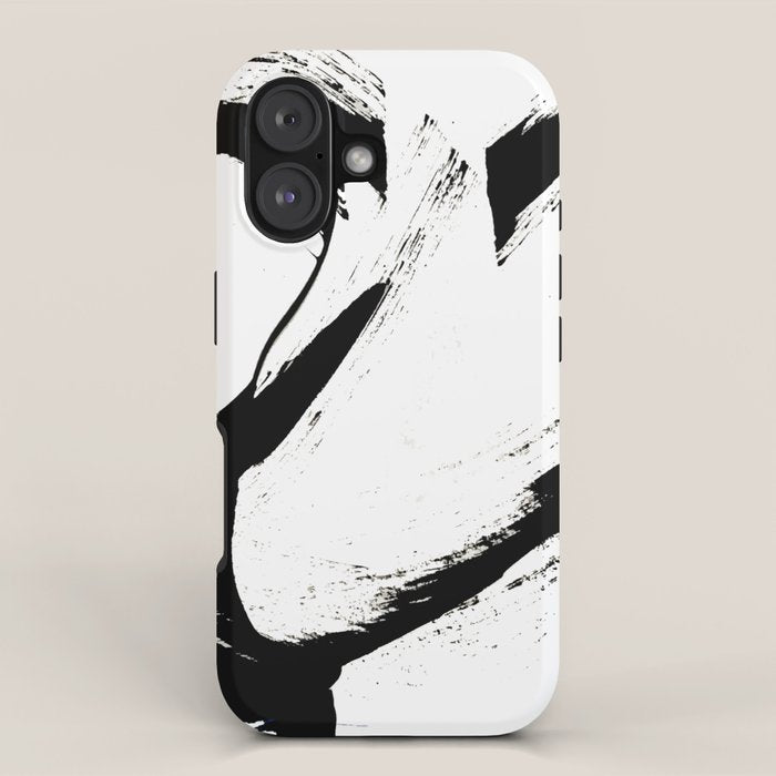 Brushstroke 6: a minimal, abstract, black and white piece iPhone Case Gallery Image 1