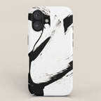 Brushstroke 6: a minimal, abstract, black and white piece iPhone Case Gallery Image 1