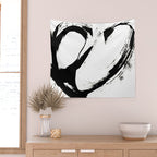 Brushstroke 6: a minimal, abstract, black and white piece Wall Tapestry Gallery Image 2