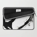 Brushstroke 6: a minimal, abstract, black and white piece Laptop Sleeve Gallery Image 2