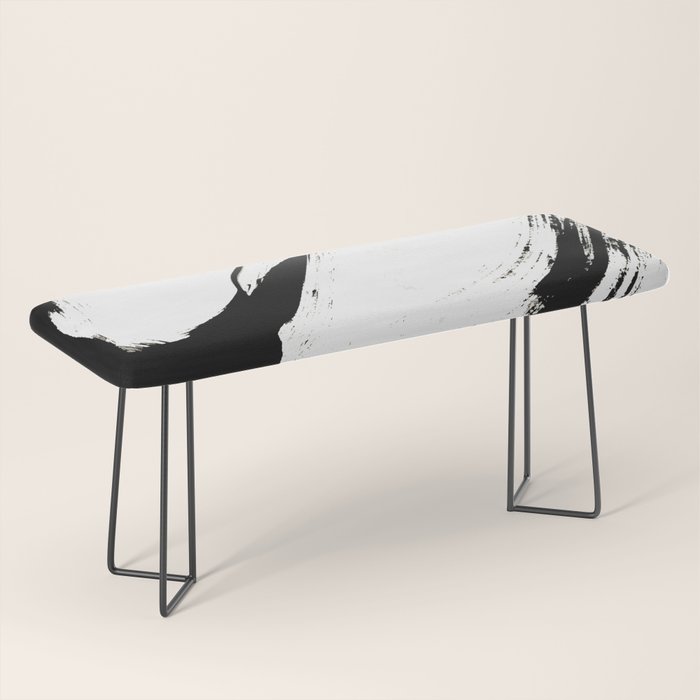 Brushstroke 6: a minimal, abstract, black and white piece Bench Gallery Image 1