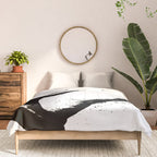 Brushstroke 6: a minimal, abstract, black and white piece Comforter Gallery Image 3