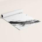 Brushstroke 6: a minimal, abstract, black and white piece Yoga Mat Gallery Image 2