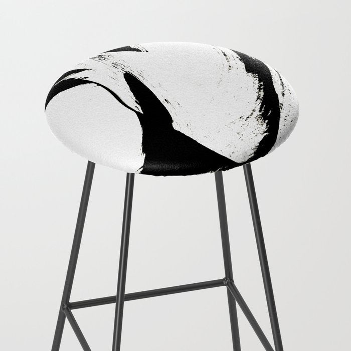 Brushstroke 6: a minimal, abstract, black and white piece Stool Gallery Image 2