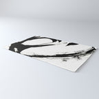 Brushstroke 6: a minimal, abstract, black and white piece Rug Gallery Image 3
