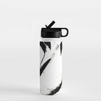 Brushstroke 6: a minimal, abstract, black and white piece Water Bottle Gallery Image 1