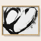 Brushstroke 6: a minimal, abstract, black and white piece Serving Tray Gallery Image 1