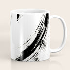 Brushstroke 6: a minimal, abstract, black and white piece Coffee Mug Gallery Image 1