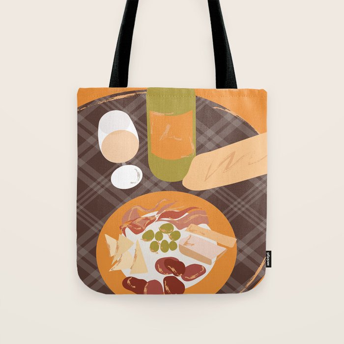 Charcuterie, Wine and Baguette Tote Bag Gallery Image 1