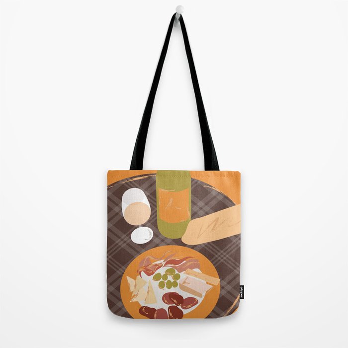 Charcuterie, Wine and Baguette Tote Bag Gallery Image 2