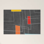 Dark Gray Colorful Shapes White Lines Artwork Welcome Mat Gallery Image 1