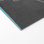 Dark Gray Colorful Shapes White Lines Artwork Welcome Mat Gallery Image 2