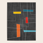Dark Gray Colorful Shapes White Lines Artwork Poster Gallery Image 4