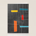 Dark Gray Colorful Shapes White Lines Artwork Stationery Card Gallery Image 2