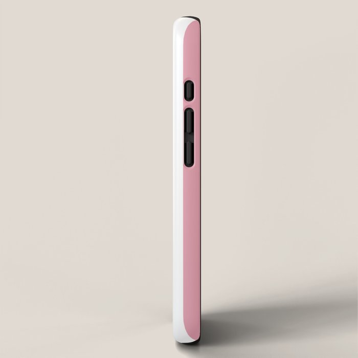Rich Velvet Pink Rose and White Cabana Stripes iPhone Case Gallery Image 2