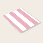 Rich Velvet Pink Rose and White Cabana Stripes Notebook Gallery Image 3