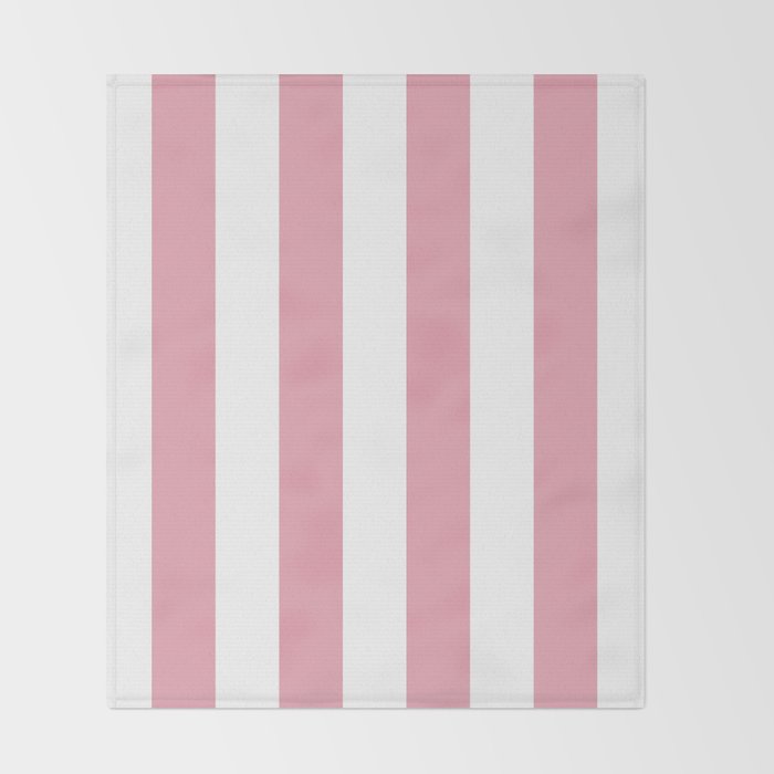 Rich Velvet Pink Rose and White Cabana Stripes Throw Blanket Gallery Image 2