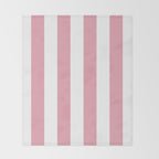 Rich Velvet Pink Rose and White Cabana Stripes Throw Blanket Gallery Image 2