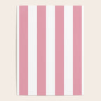 Rich Velvet Pink Rose and White Cabana Stripes Poster Gallery Image 4