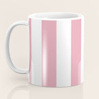 Rich Velvet Pink Rose and White Cabana Stripes Coffee Mug Gallery Image 3