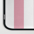 Rich Velvet Pink Rose and White Cabana Stripes Laptop Sleeve Gallery Image 3