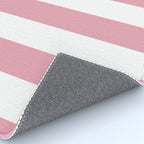 Rich Velvet Pink Rose and White Cabana Stripes Rug Gallery Image 4
