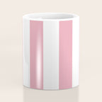 Rich Velvet Pink Rose and White Cabana Stripes Coffee Mug Gallery Image 4